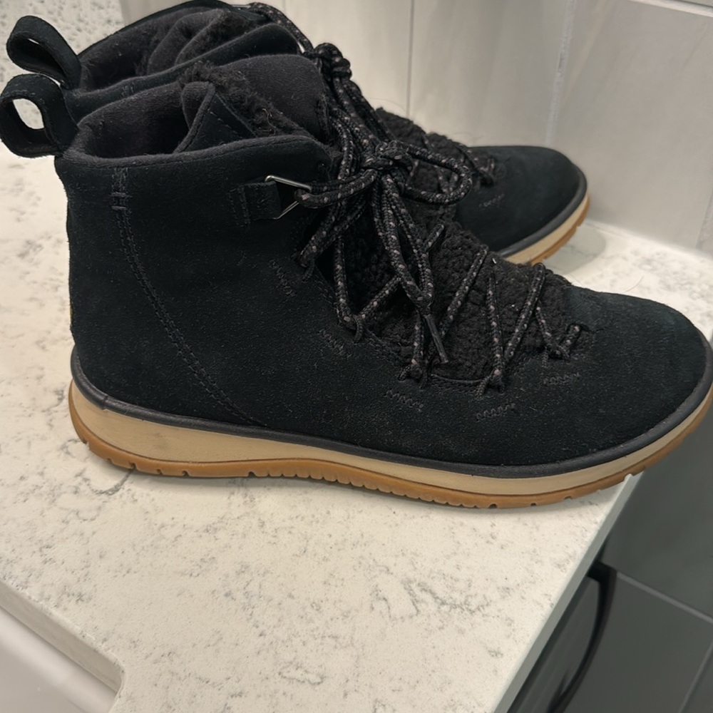 UGG Black Ankle Boots with Tan Sole